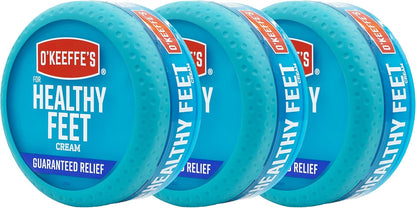 for Healthy Feet Foot Cream; Guaranteed Relief for Extremely Dry; Cracked Feet; Instantly Boosts Moisture Levels; 3.2 Ounce Jar; (Pack of 3)