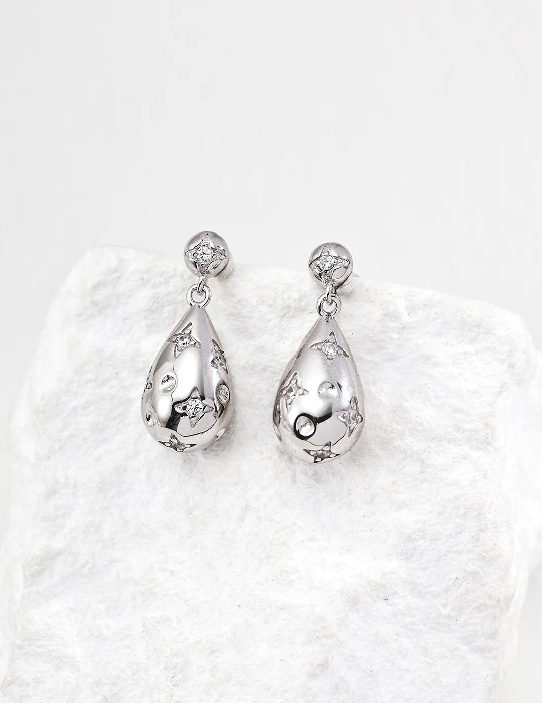 Celestial Zircon Teardrop Earrings