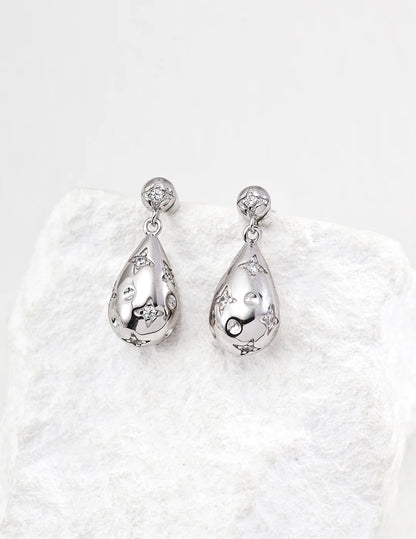 Celestial Zircon Teardrop Earrings