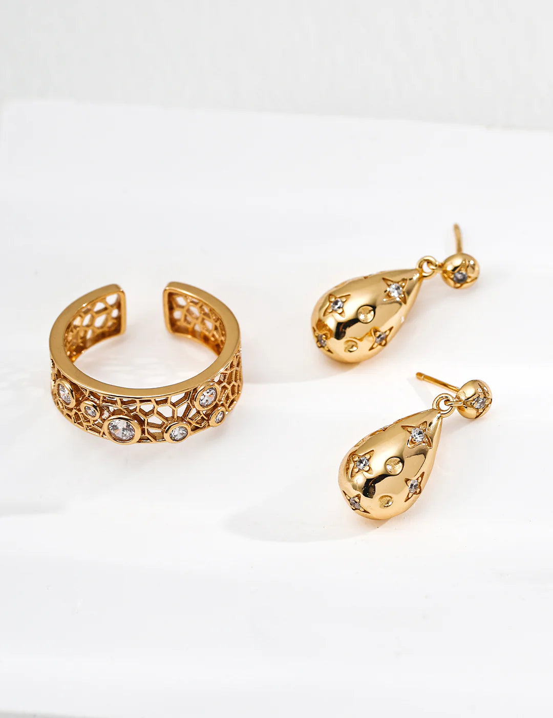 Celestial Zircon Teardrop Earrings