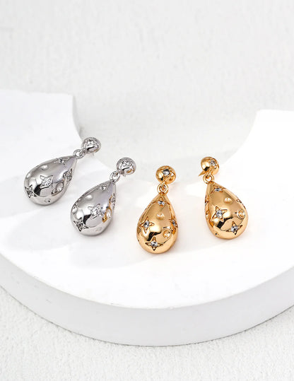 Celestial Zircon Teardrop Earrings