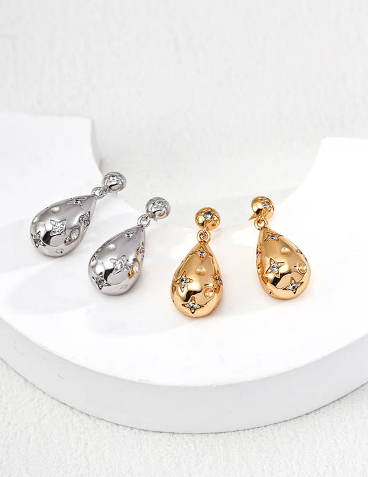 Celestial Zircon Teardrop Earrings