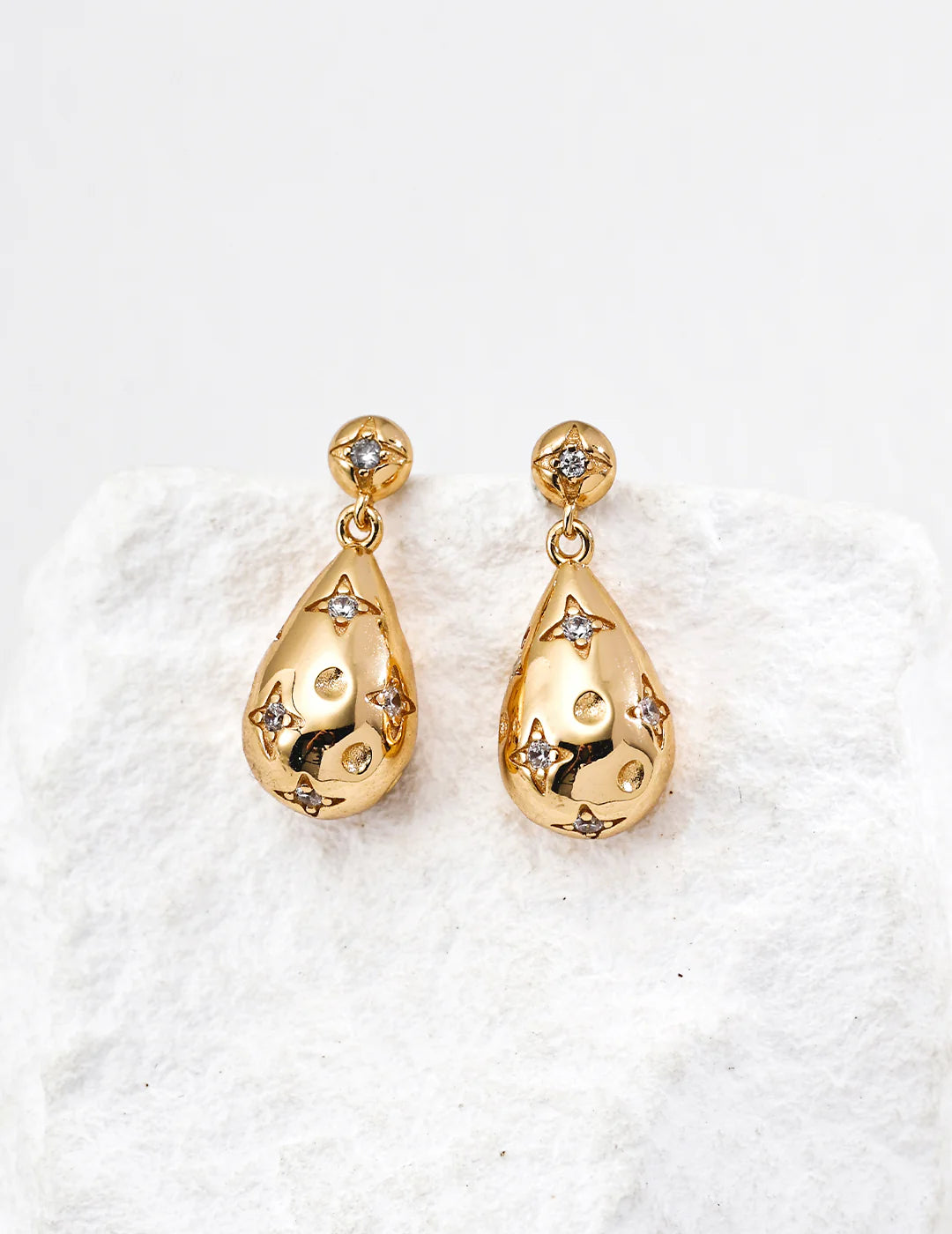 Celestial Zircon Teardrop Earrings